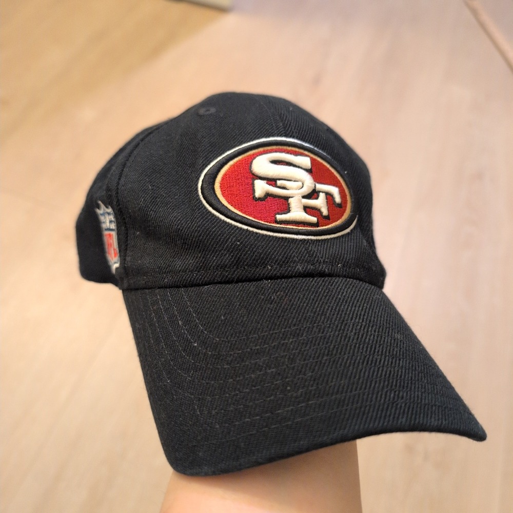 Reebok NFL Authentic Sideline San Francisco 49ers Hat Black Adjustable Cap SF
